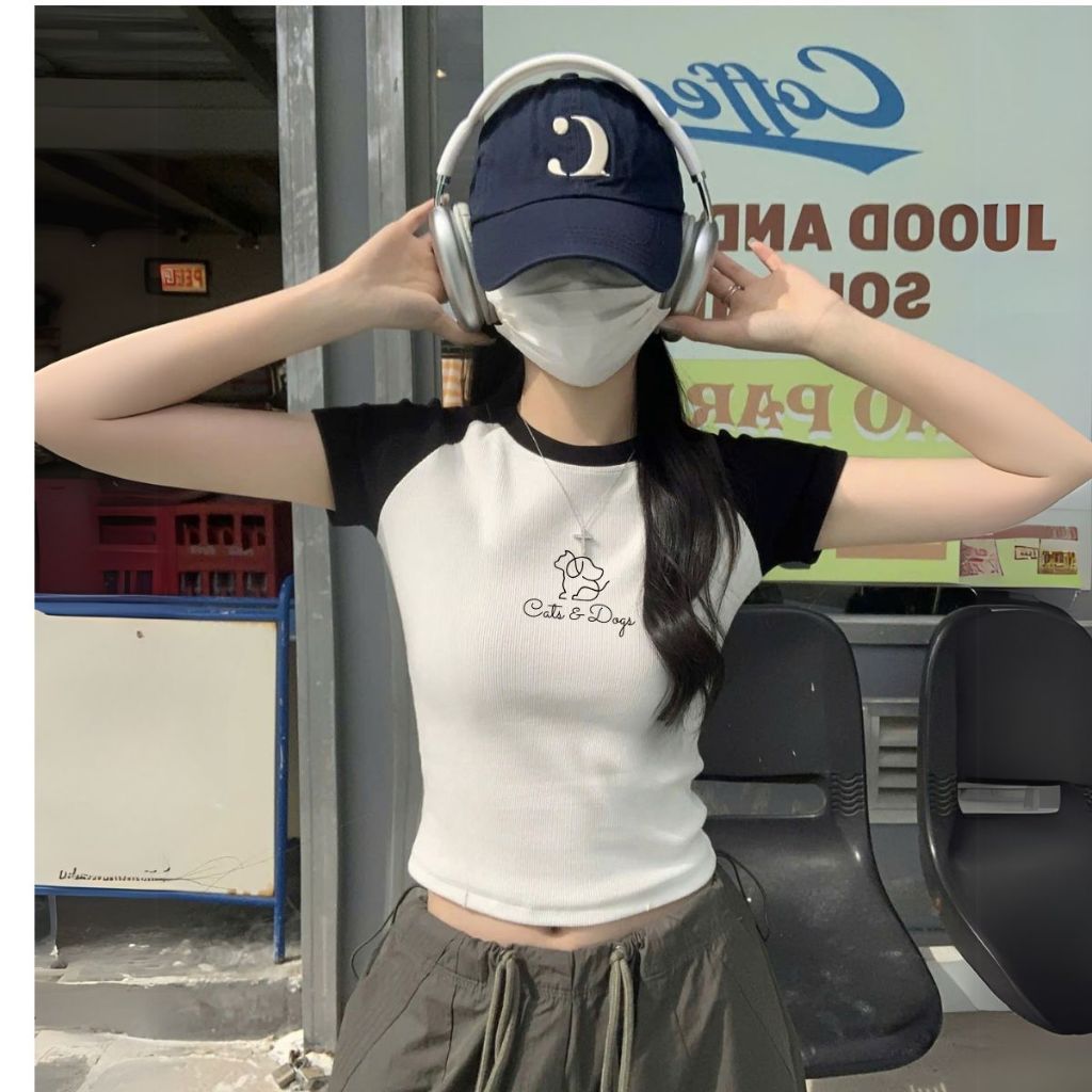 Ảnh Áo croptop nữ 𝐋𝐎𝐙𝐀 chất liệu cotton màu phối - Mã G0296 2