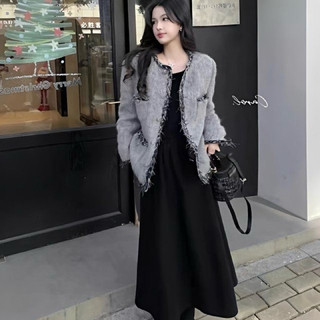 Áo khoác dạ tweet dệt len dáng rộng 4 túi cao cấp sang trọng mẫu mới thu đông