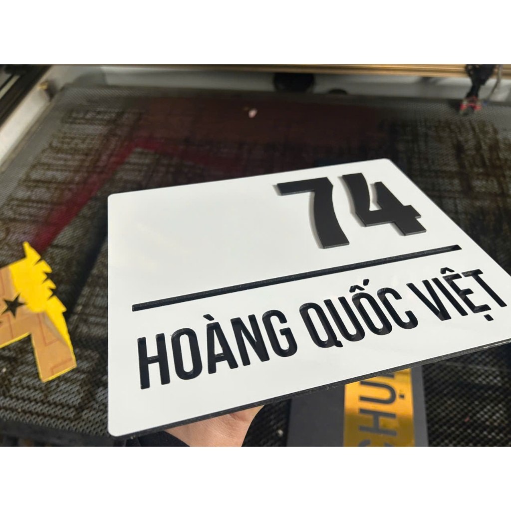 BẢNG, BIỂN SỐ NHÀ. Alcorest + nền alu trắng chữ đen