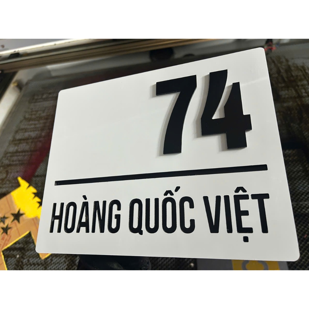 BẢNG, BIỂN SỐ NHÀ. Alcorest + nền alu trắng chữ đen