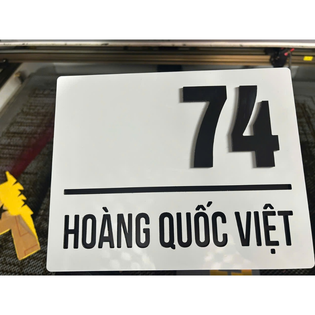 BẢNG, BIỂN SỐ NHÀ. Alcorest + nền alu trắng chữ đen