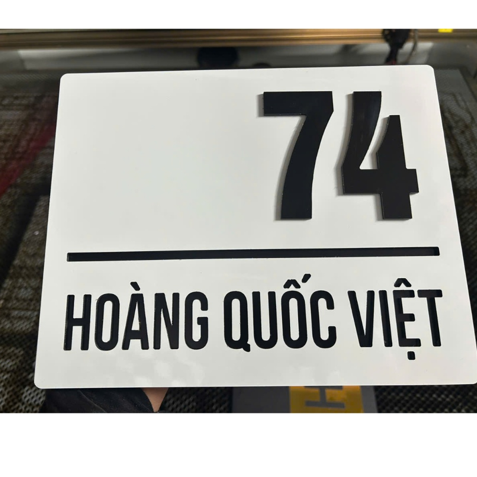 BẢNG, BIỂN SỐ NHÀ. Alcorest + nền alu trắng chữ đen