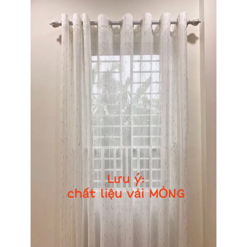 Rèm Khoen Voan Trắng, Voan Gân MỎNG, (Không Kèm Thanh Treo) Rèm Trang Trí ,Rèm Cửa Sổ , Trang Trí Decor Cho Căn Phòng.