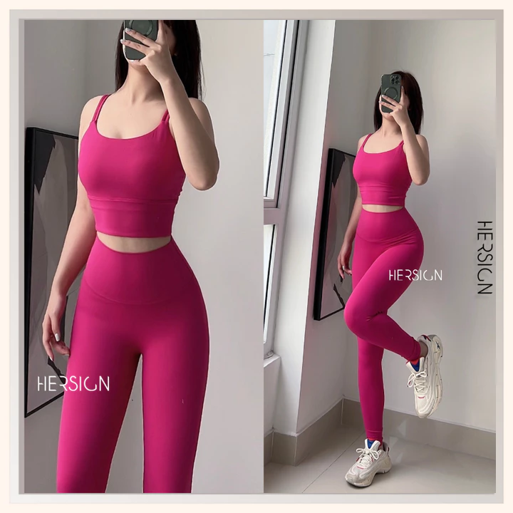 Set đồ tập yoga nữ Đồ tập gym nữ áo bra quần legging cao cấp HERSIGN-SET162 BST HERSIGN CORELYNE