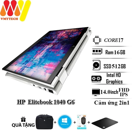 HP Elitebook X360 1040 G6, Core i7-8665U, Ram 16GB, SSD 512GB, 14inch FHD IPS cảm ứng xoay 360 độ