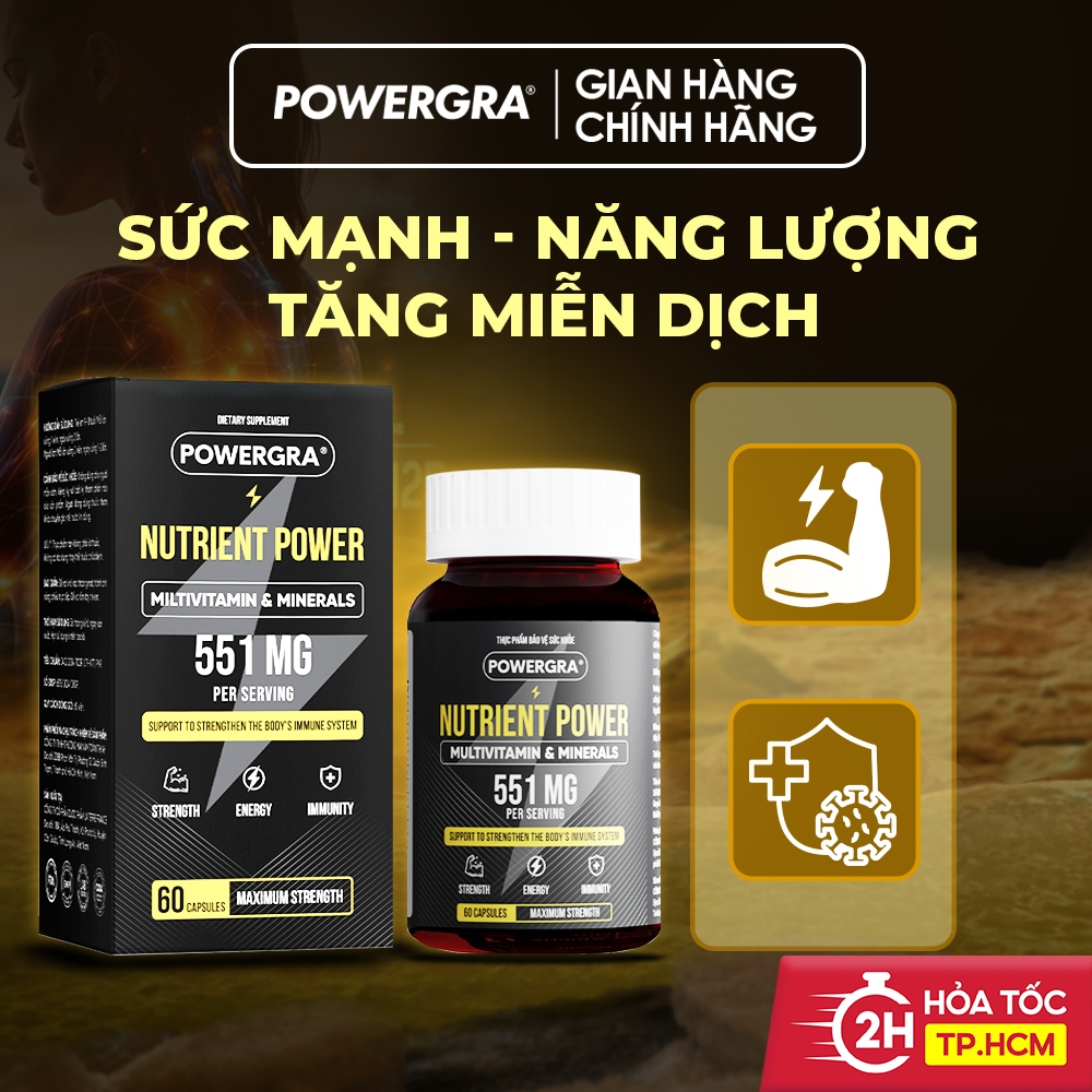 Viên uống bổ sung vitamin tổng hợp và khoáng chất Powergra Nutrient ...