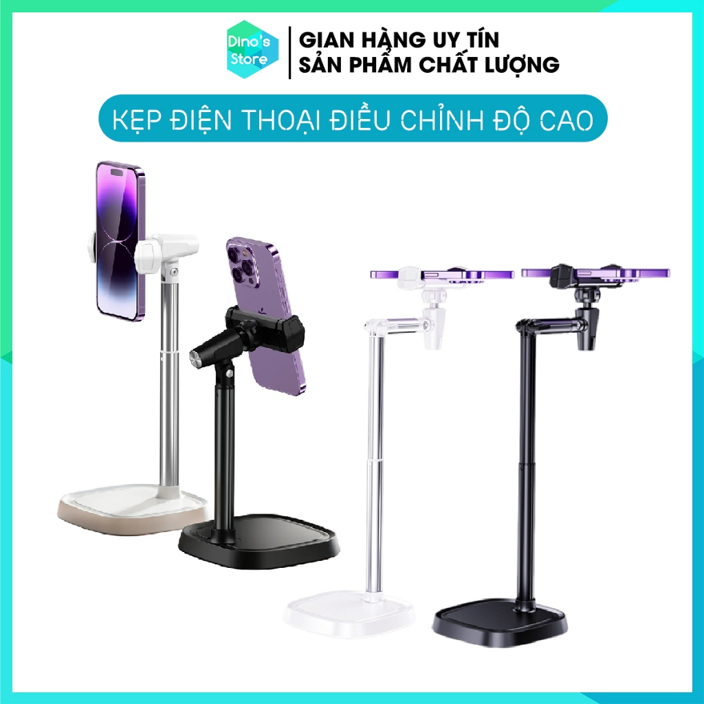Giá đỡ điện thoại kẹp giá kê điện thoại Livestream D91 D01 T8 T10 tùy chỉnh độ cao góc quay video giá kê DinoStore