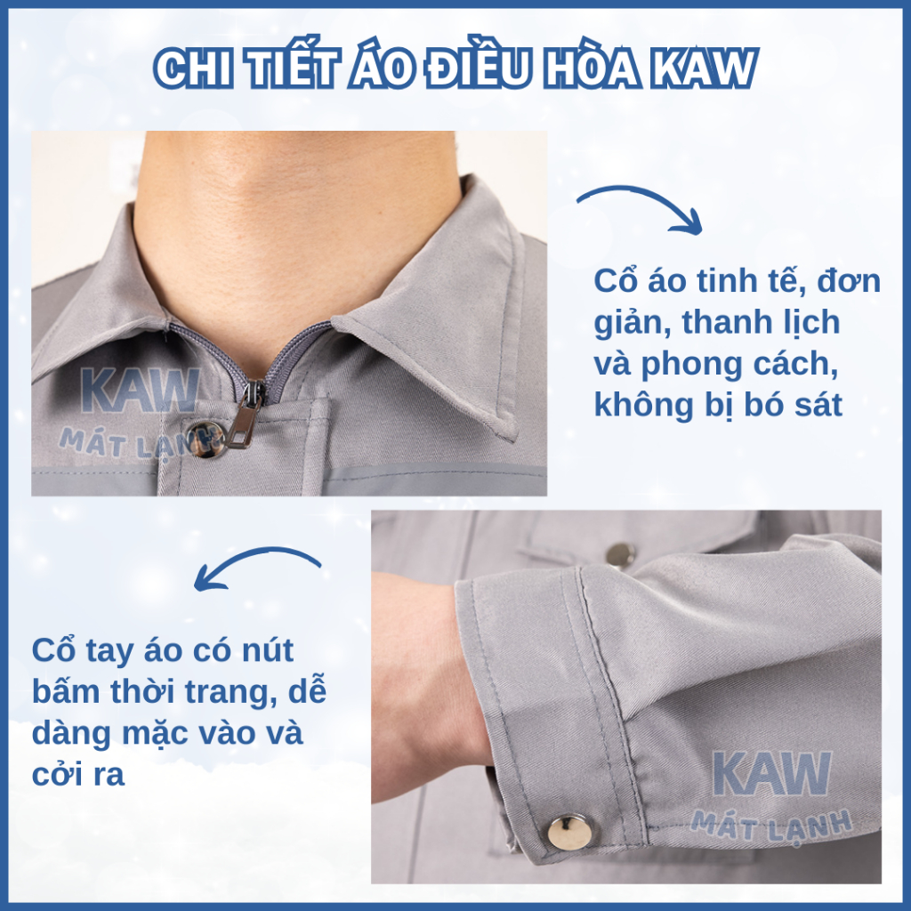 Áo Điều Hòa KAW Chính Hãng - Pin Khỏe 12-15H - Quạt Mát - Chống Nắng Nóng Và An Toàn