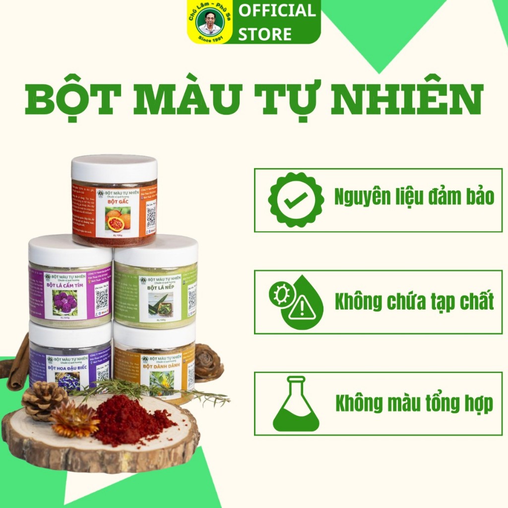 Combo bột tạo màu thực phẩm 100% từ rau củ quả tự nhiên sấy thăng hoa ...