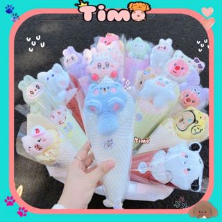 Bó Hoa Gấu Bông Capybara Loopy Nhân Vật Hoạt Hình Set 10 Bông Quà Tặng Bạn Gái Timo QT32