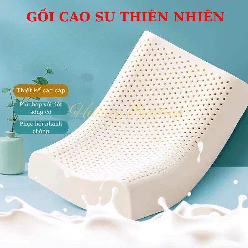 Gối cao su thiên nhiên chống đau mỏi cổ vai gáy, thoáng khí, bảo vệ giấc ngủ kích thước 30x50,35x55, 40x60