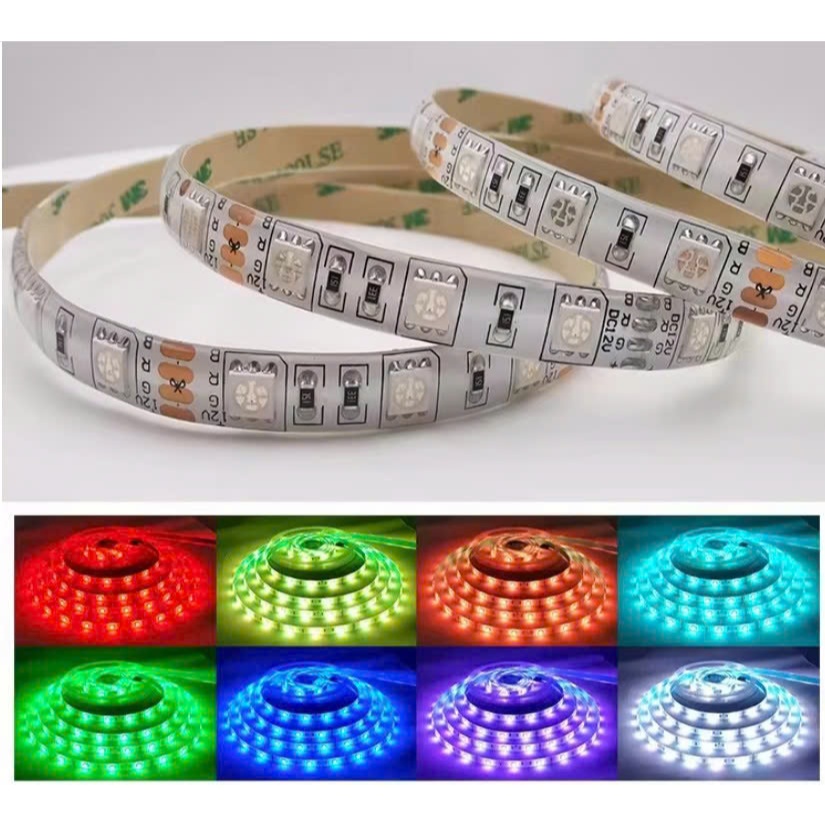 Cuộn 5M Led Dây 12V 5050 RGB 60Led/Met IP20/ IP6(Có Keo) | Shopee Việt Nam