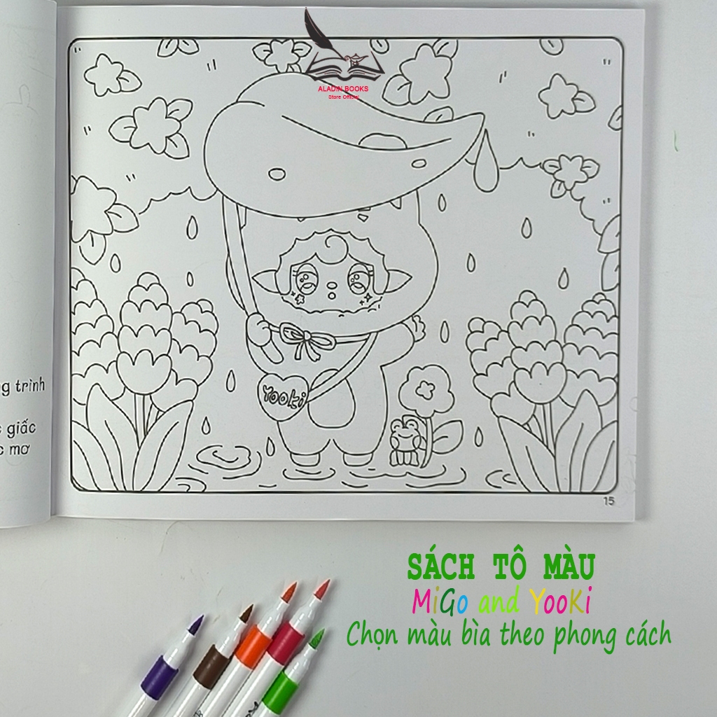 Sách- Tô Màu Baby Three Sweet Dreams Of  Migo And Yooki - Chọn Màu Bìa Theo Phong Cách  Kèm Quà Tặng