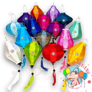 COMBO Ngẫu Nhiên 10 Lồng Đèn Hội An Vải Lụa Gấm (10-20-30-40cm)