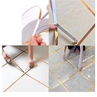 Cuộn chỉ dán viền trang trí Dài 50cm - Rộng 0.5cm/1cm, trang trí vách tường, nội thất gạch ốp lát không thấm nước giá rẻ