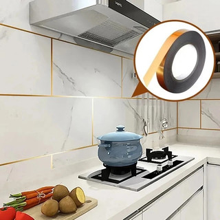 Cuộn chỉ dán viền trang trí Dài 50cm - Rộng 0.5cm/1cm, trang trí vách tường, nội thất gạch ốp lát không thấm nước giá rẻ