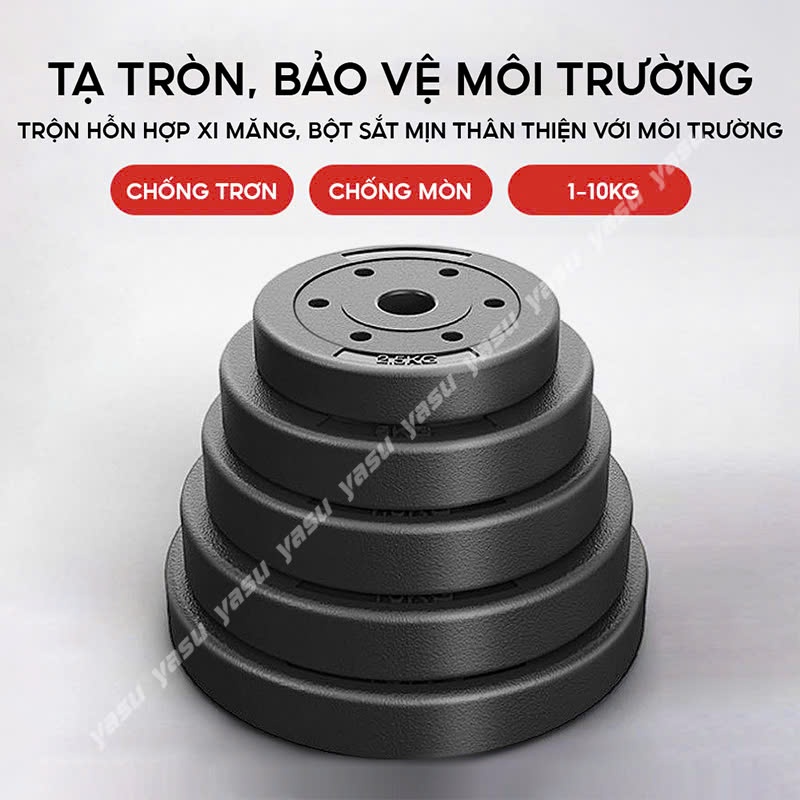 Ảnh Tạ nhựa miếng tròn 2kg,3kg,5kg,10kg 2