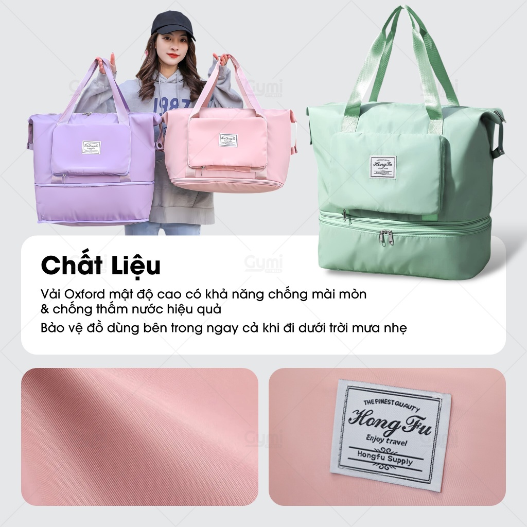 Túi Du Lịch 2 Tầng Gấp Gọn Đa Năng - Túi Xách, Nam Nữ Cỡ Lớn Gắn Vali Cao Cấp - Tui2Ngan