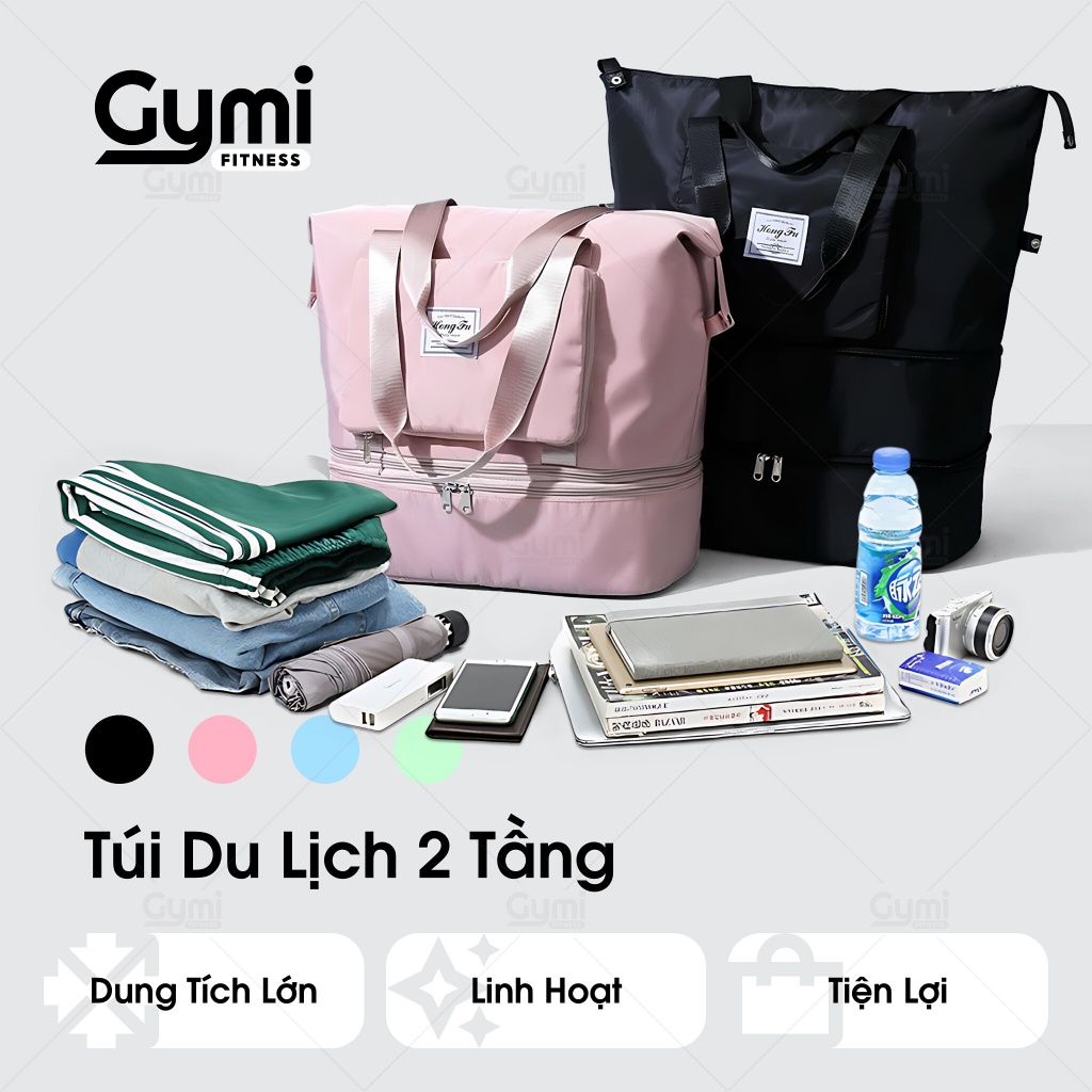 Túi Du Lịch 2 Tầng Gấp Gọn Đa Năng - Túi Xách, Nam Nữ Cỡ Lớn Gắn Vali Cao Cấp - Tui2Ngan