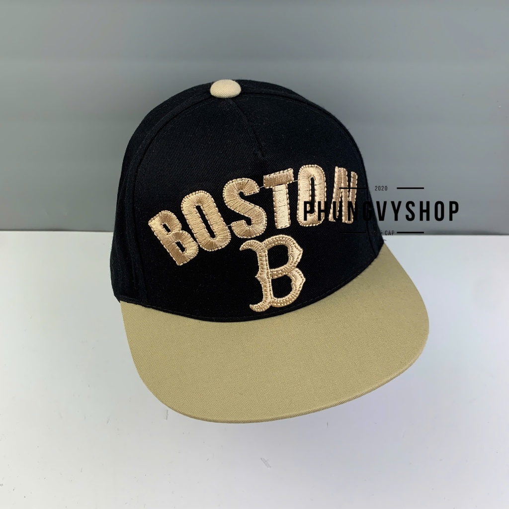 Bé 3-6 TUỔI/ Mũ lưỡi trai Snapback bé trai gái phungvyshop- Nón trẻ em / Kết trung HipHop BOSTON B Vá Màu /