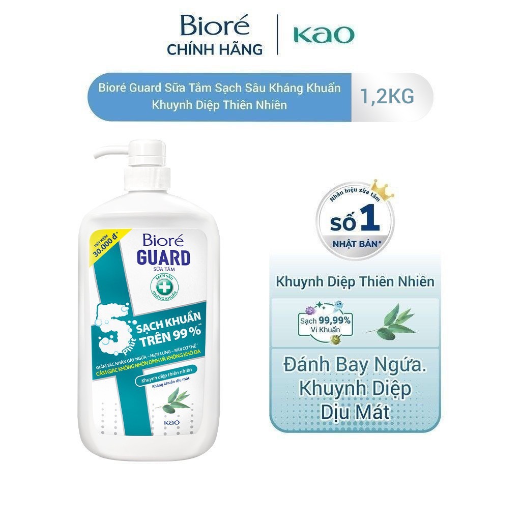 Sữa tắm Biore Guard sạch khuẩn 99% chai 1,2kg | Shopee Việt Nam