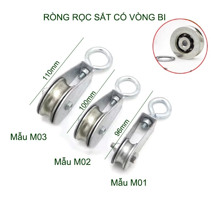 Ròng rọc đơn bằng thép mạ chống gỉ, có vòng bi với nhiều kích thước cho ...