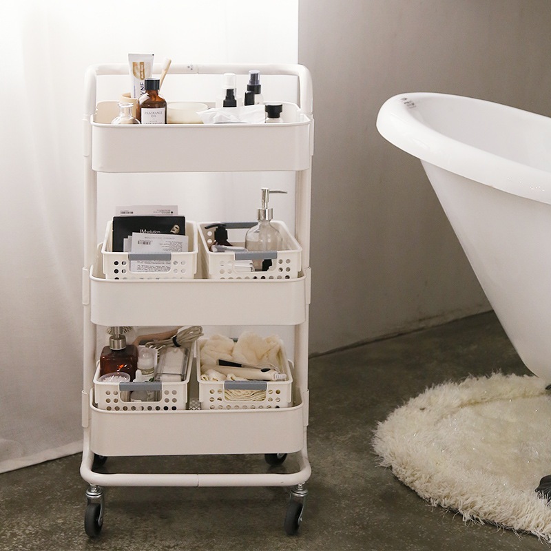 [Tết Cào là có quà]Kệ sắt đa năng Thạch lam 3 tầng kệ SPA KHAY SẮT KHÔNG RỈ  kệ bỉm sữa xe đẩy spa nail bánh xe, móc