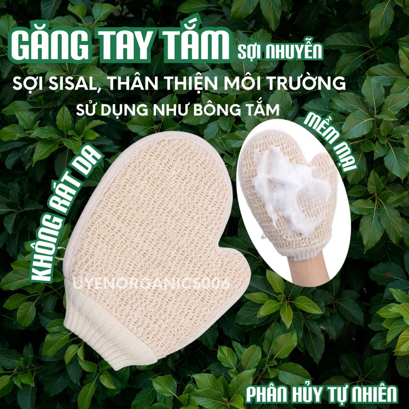 Găng Tay Tẩy Da Chết Sợi Lanh - Hình ảnh thực tế