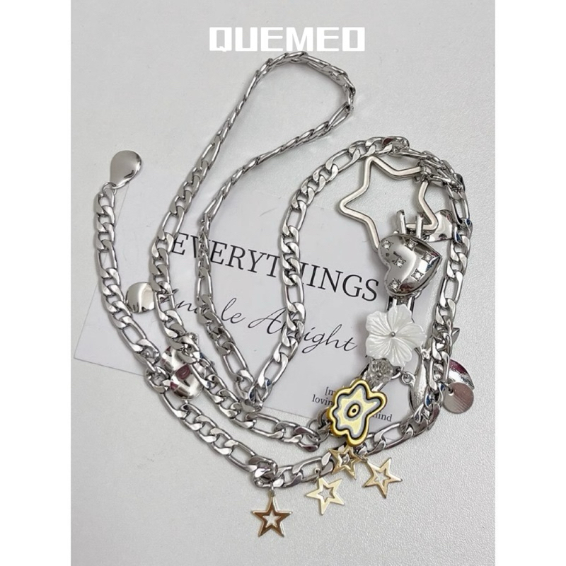 Hỏa tốc Dây đeo eo Kim Loại / Body chain xích hoa thép FLORY Belt mix sao lá thép không gỉ