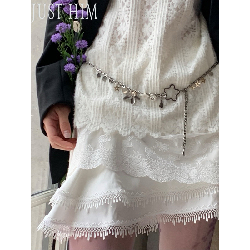 Hỏa tốc Dây đeo eo Kim Loại / Body chain xích hoa thép FLORY Belt mix sao lá thép không gỉ