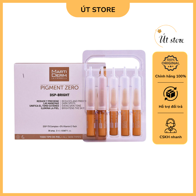 Ampoule Dưỡng Sáng Da Giảm Đốm Sắc Tố MartiDerm Pigment Zero DSP Bright Tây Ban Nha