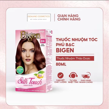 Thuốc Nhuộm Tóc Phủ Bạc Bigen Silk Touch Dạng Kem, Thuốc Nhuộm Thảo Dược Dưỡng Tóc Dài Và Dày 135ml
