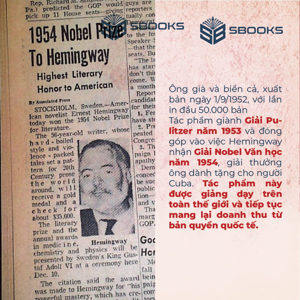 Sách - Ông Già Và Biển Cả (Ernest Hemingway) - SBOOKS