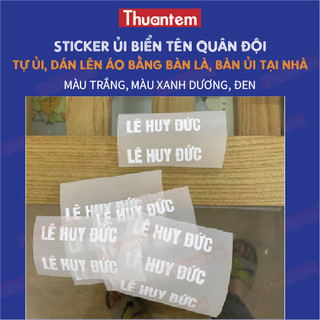 Combo 30 Sticker ủi Thuantem in bảng tên, tên chiến sỹ theo yêu cầu, dùng bàn ủi là vào quần áo, 3 màu lựa chọn