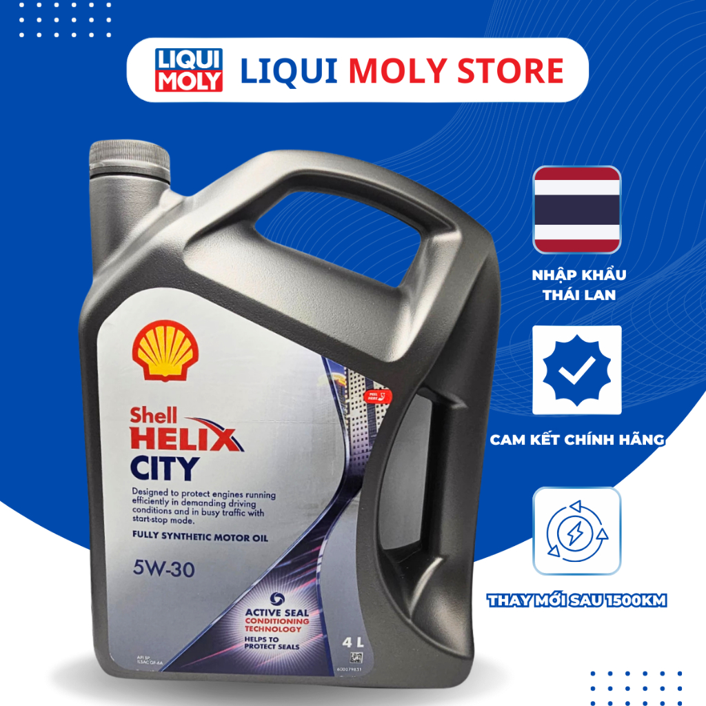 Nhớt tổng hợp cho xe máy xăng Shell Helix City 5W30 4L Sản xuất tại ...