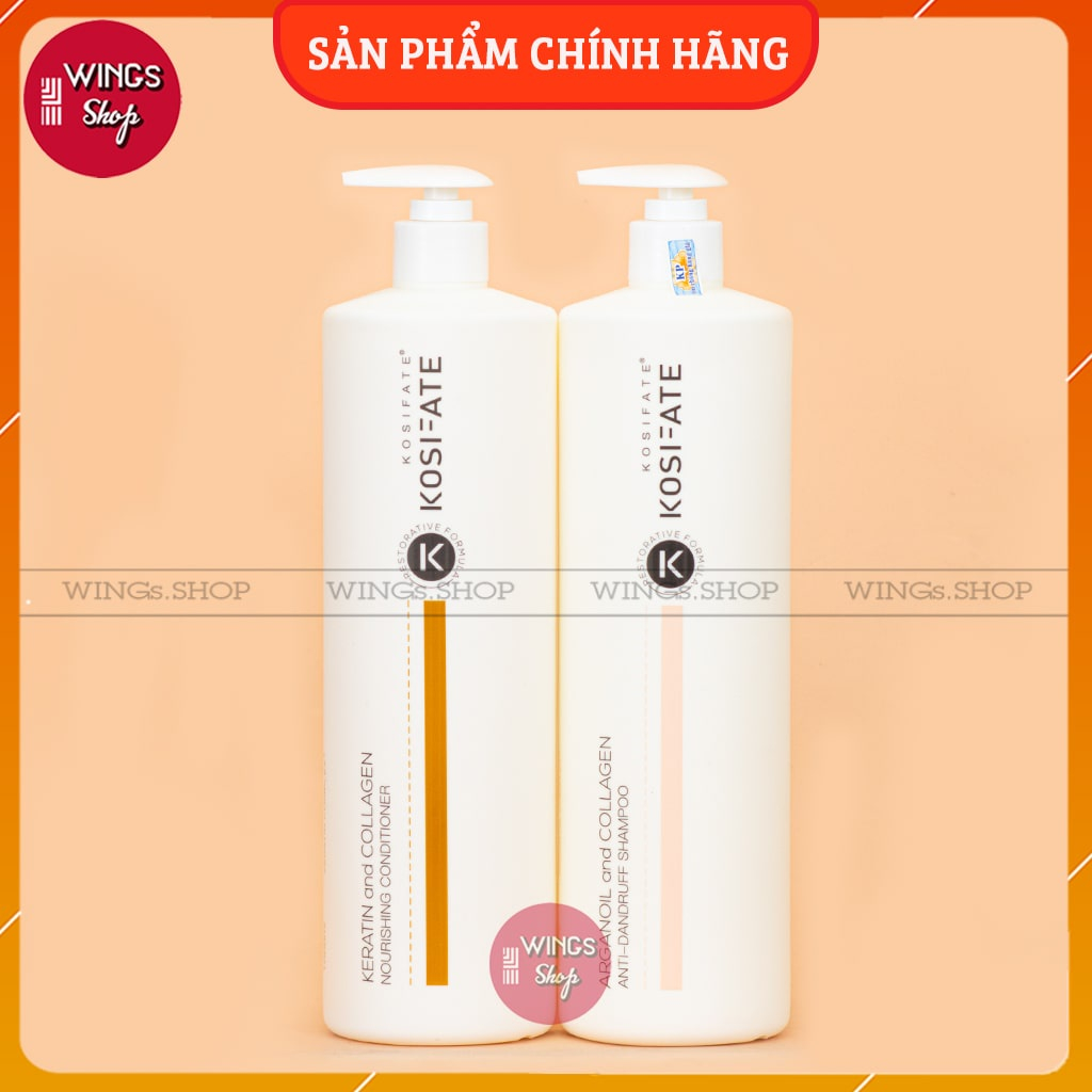 Cặp gội xả dưỡng sinh, phục hồi đa tầng, sạch gàu bổ sung dưỡng chất cho tóc KOSIFATE 1000ml