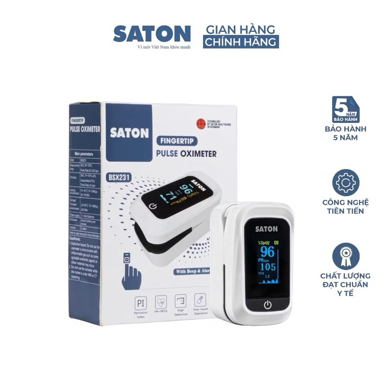 MÁY ĐO NỒNG ĐỘ OXY TRONG MÁU SPO2 Và Nhịp Tim SATON