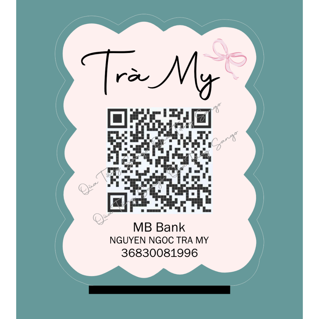 Biển Qr Nơ nền trong siêu sang- Quà Tặng Sango