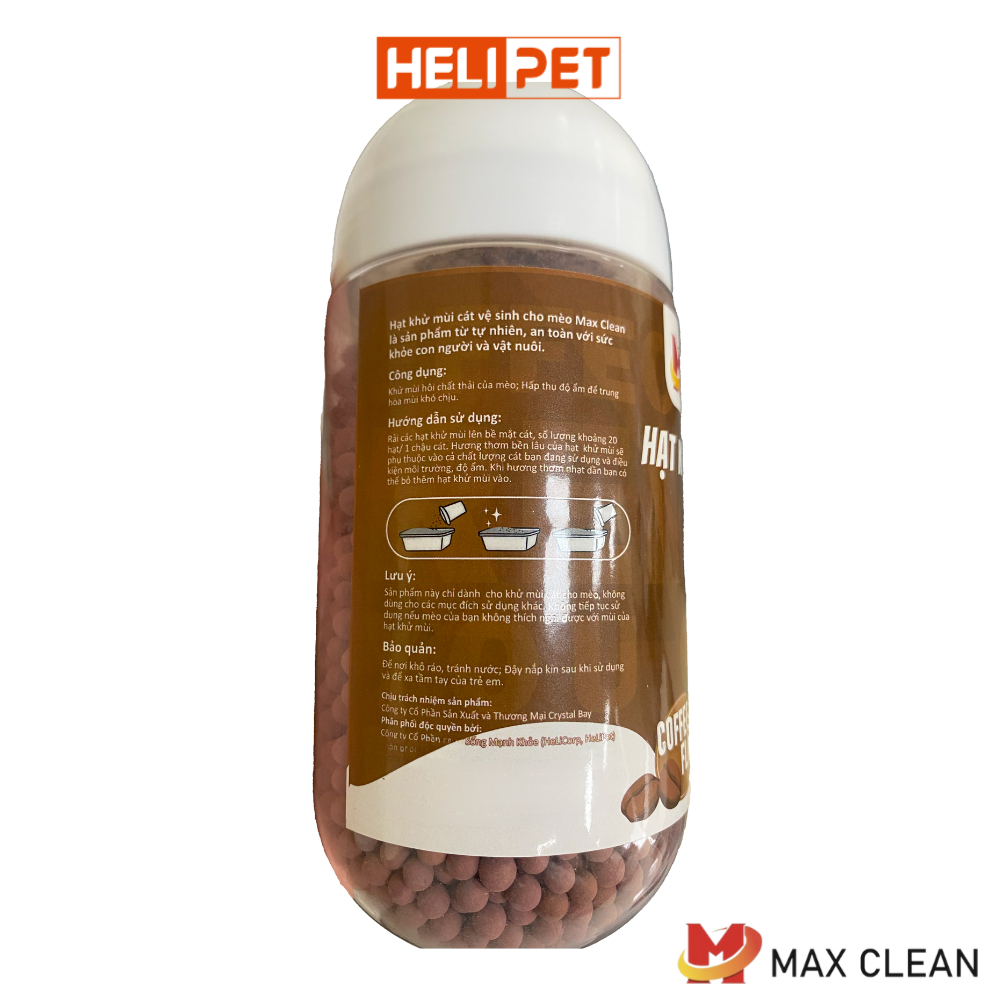 Ảnh Hạt Khử Mùi Cát Mèo, Cát Vệ Sinh Cho Mèo Max Clean - HeLiPet 2