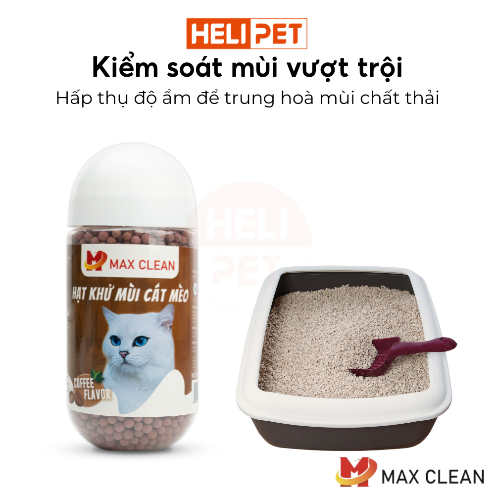 Ảnh Hạt Khử Mùi Cát Mèo, Cát Vệ Sinh Cho Mèo Max Clean - HeLiPet 3