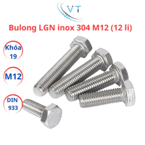 Bulong Lục Giác Ngoài INOX 304 M12 (12 Ly) - Bu Lông Inox Chống Gỉ Sét, Chịu Lực Cao Size 20mm Đến 180mm