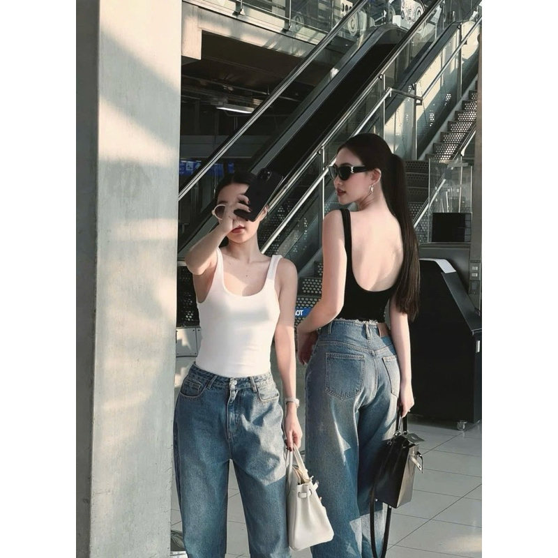 Áo bodysuit hàng 2 lớp hở lưng sâu co giãn mix đồ siu đẹp