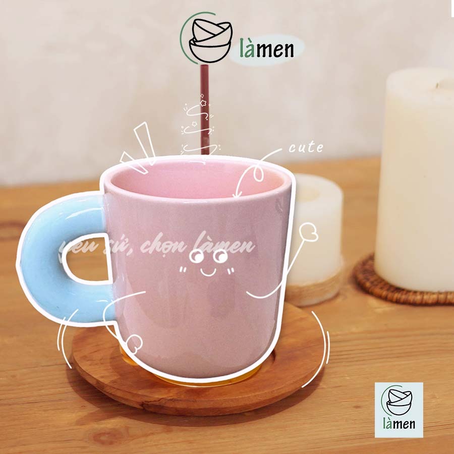 [Ngẫu Nhiên] Cốc Sứ Có Quai,Ly Sứ Uống Nước, Uống Sữa, Cafe Siu Xinh CSU018