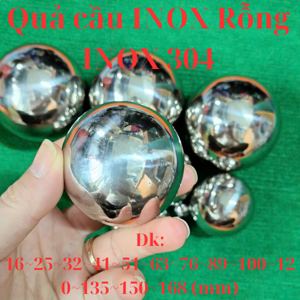 Quả cầu inox rỗng { Inox 304 không rỉ }. Kích thước từ 16 ~ 168mm. Dùng ...