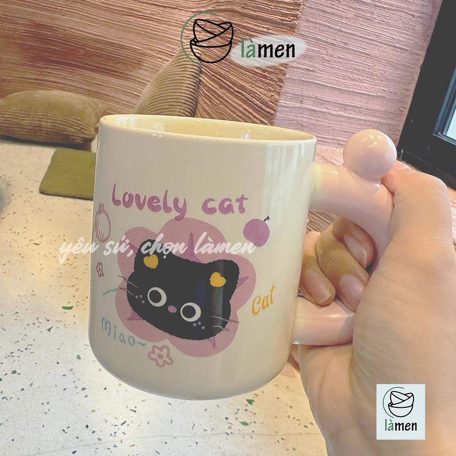 [Màu Ngẫu Nhiên] Cốc Sứ Có Quai Tráng Men Cao Cấp, Ly Sứ In Hình Dễ Thương Làm Quà Tặng CSU019