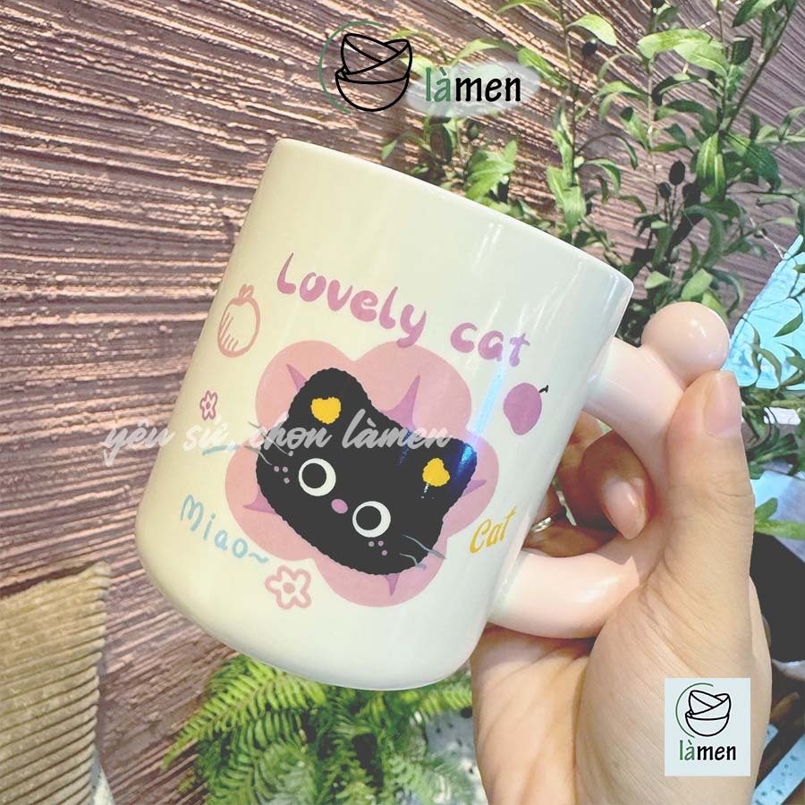 [Màu Ngẫu Nhiên] Cốc Sứ Có Quai Tráng Men Cao Cấp, Ly Sứ In Hình Dễ Thương Làm Quà Tặng CSU019