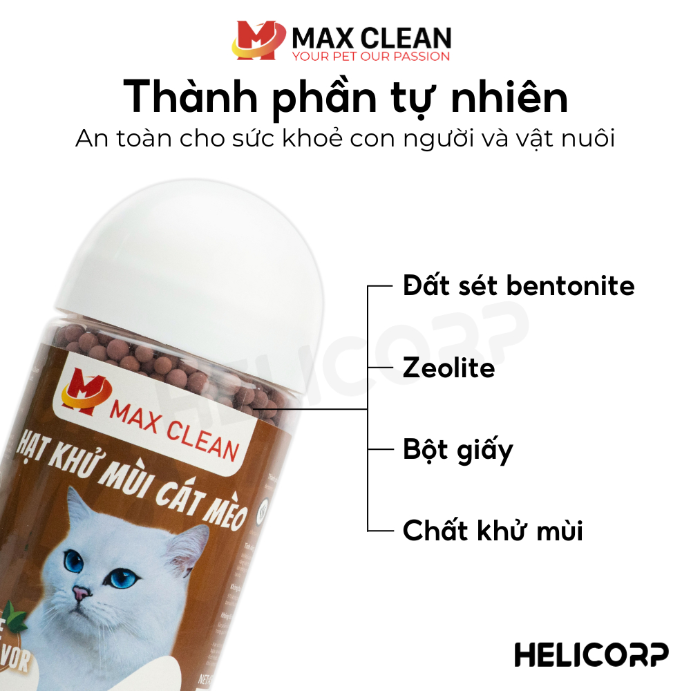 Ảnh Hạt Khử Mùi Cho Cát Vệ Sinh Mèo Max Clean - HeLiPet - Giúp Hấp Thụ Mùi Hiệu Quả, Giữ Vệ Sinh Lâu Dài 4