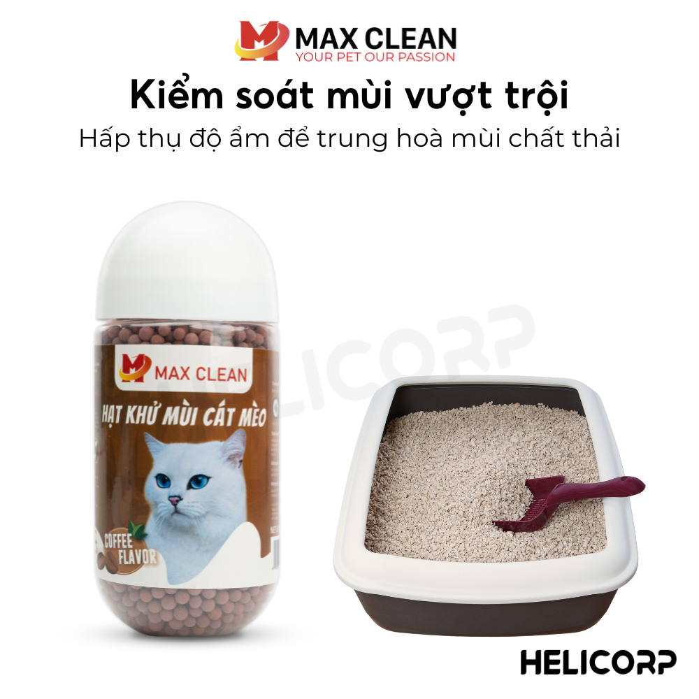 Ảnh Hạt Khử Mùi Cho Cát Vệ Sinh Mèo Max Clean - HeLiPet - Giúp Hấp Thụ Mùi Hiệu Quả, Giữ Vệ Sinh Lâu Dài 3