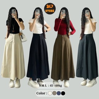 Chân váy xếp li dáng dài phong cách hàn quốc - 247Store