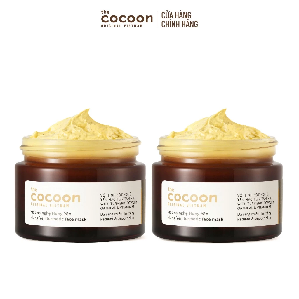 [MUA 2 GIẢM 40%] Combo 2 Mặt Nạ Nghệ Hưng Yên Giúp Sáng Da Và Mờ Thâm Cocoon 30ml